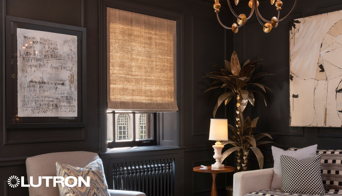 Family Room Motorized Shades - Corner Installation